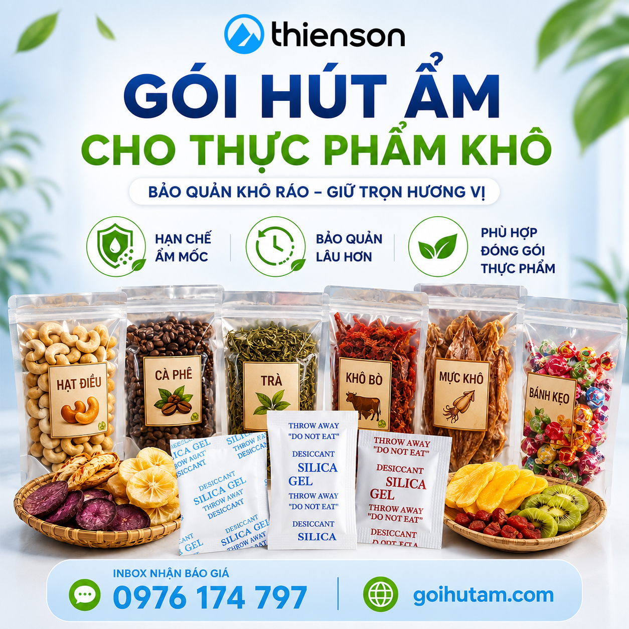 Gói Hút Ẩm Cho Thực Phẩm Đà Nẵng | Thiên Sơn 1 Gói Hút Ẩm Cho Thực Phẩm Đà Nẵng